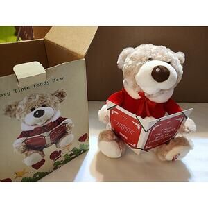 Homespun Sun N Light Story Time Teddy Bear Christmas Brown 9" DOES NOT PLAY